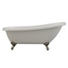 Cambridge Plumbing Clawfoot Acrylic  Slipper Soaking Tub with Continuous Rim and Brushed Nickel Feet AST67-NH-BN